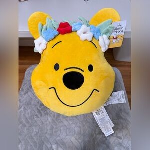 Winnie the Pooh Plush Pillow with Floral Crown